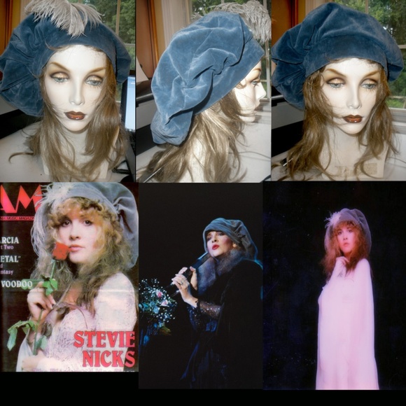 Super Floppy Gypsy Velvet Stevie Nicks Beret - Picture 3 of 8